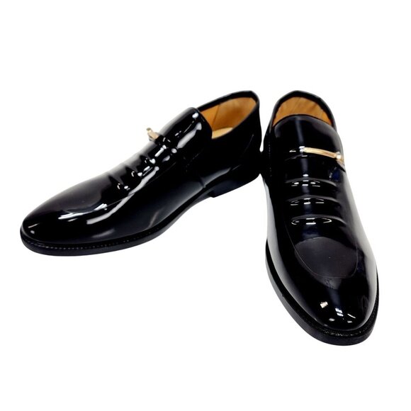 Men's patent Leather Lined Dress Oxfords Derby Formal Shoes Size 43/ US 9.5 - Picture 4 of 14